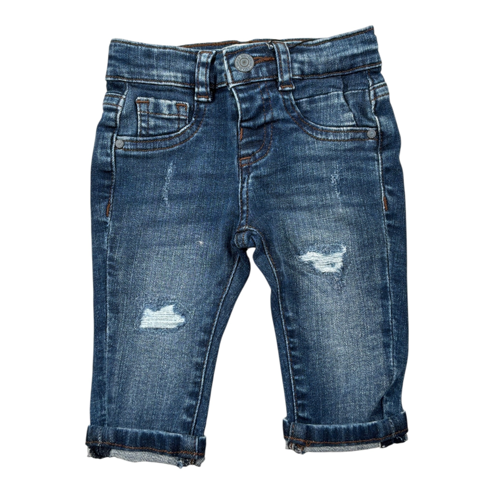 Guess Jeans tinta unita con Girovita Regolabile Blu per Neonato N5RA01D46T0 BLU GUESS 