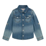 Guess Camicia In Denim tinta unita Azzurro per Neonato N5RH05D5K80 AZZURRO GUESS 