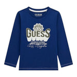 Guess Shirt tinta unita con Stampa Blu per Neonato N5YI13K8HM0 BLU GUESS 