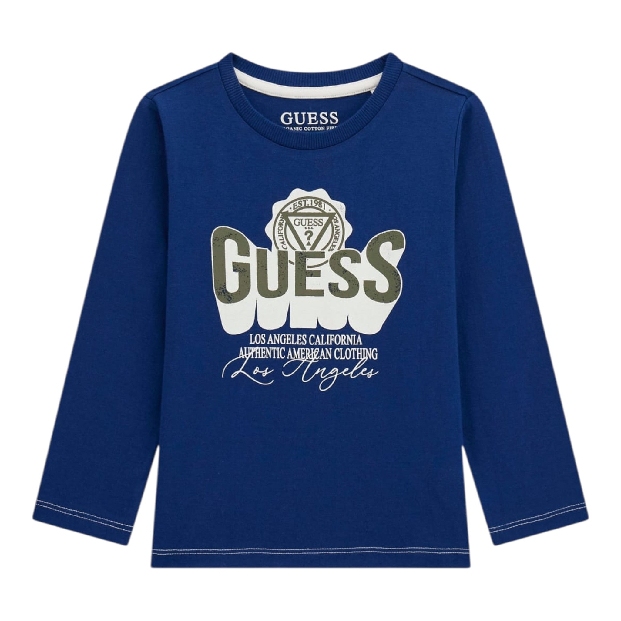 Guess Shirt tinta unita con Stampa Blu per Neonato N5YI13K8HM0X BLU GUESS 