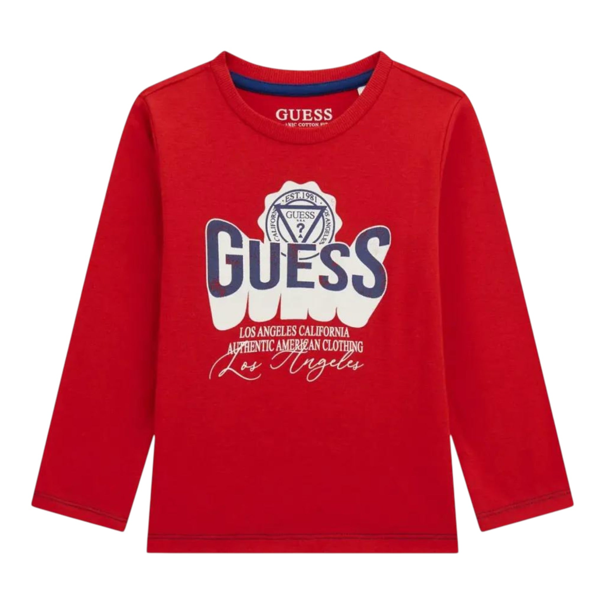 Guess Shirt tinta unita con Stampa Rosso per Neonato N5YI13K8HM0XXX ROSSO GUESS 