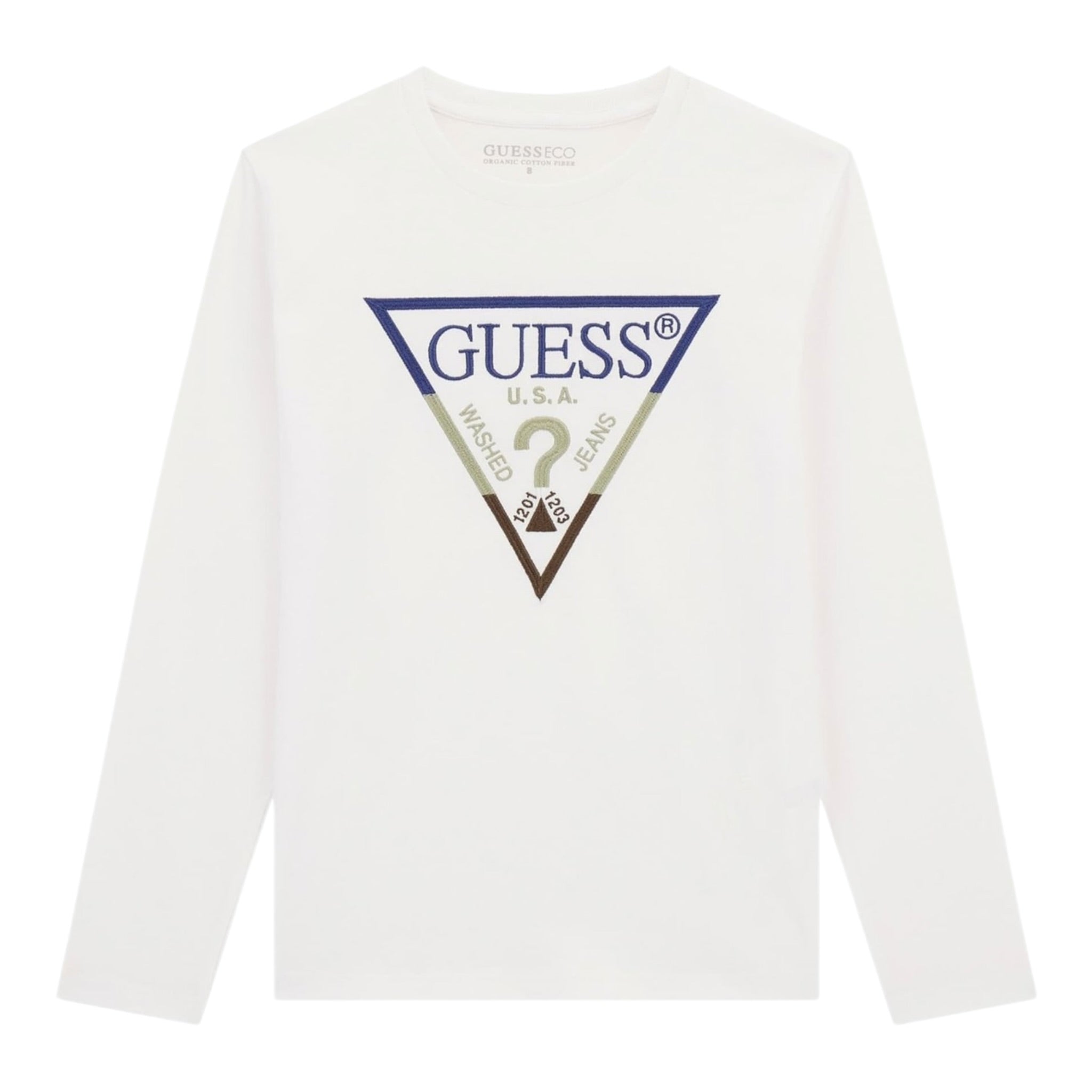 Guess Shirt tinta unita con Logo Bianco per Neonato N5YI24K8HM4 BIANCO GUESS 