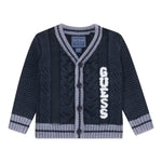 Guess Cardigan tinta unita con Logo Blu per Neonato N5YR04Z3FE0 BLU GUESS 