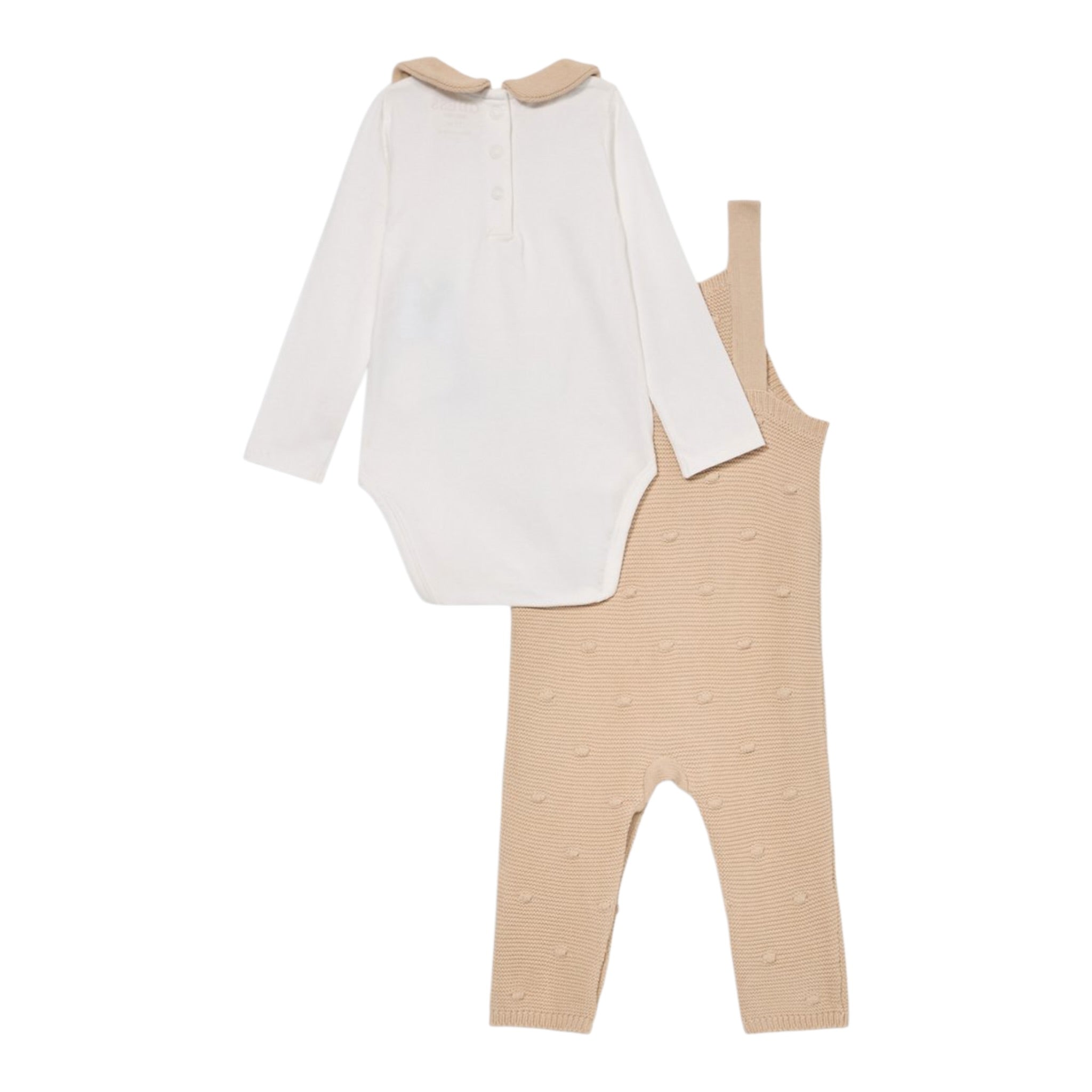 Guess Completo 2Pz Body-Salopette Bicolore Bianco/Beige per Neonato S5YG09K6YW1 BIANCO/BEIGE GUESS 