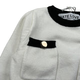 Hate Love Maglia Girocollo tinta unita Panna per Neonata HLNSW02047 PANNA HATE LOVE 