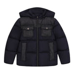 Herno Giubbino tinta unita con Zip E Cappuccio Blu per Bambino PI000158B BLU HERNO 
