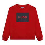Hugo Felpa Girocollo tinta unita con Logo Rosso per Bambino G00163 ROSSO HUGO 