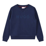Hugo Felpa Girocollo tinta unita con Logo Blu per Bambino G00167 BLU HUGO 