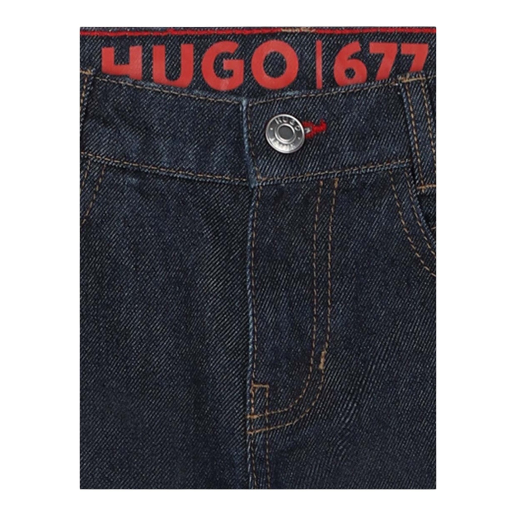 Hugo Jeans tinta unita con Logo Blu per Bambino G00191 BLU HUGO 