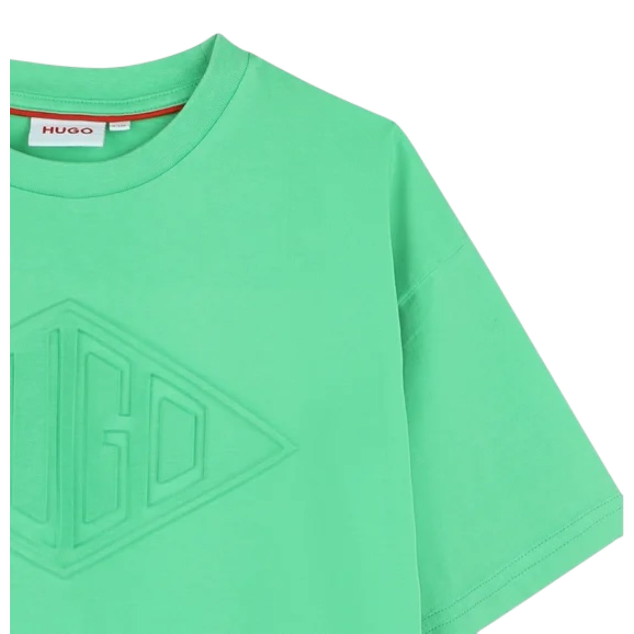 Hugo T-Shirt tinta unita con Stampa Verde per Bambino G00337 VERDE HUGO 