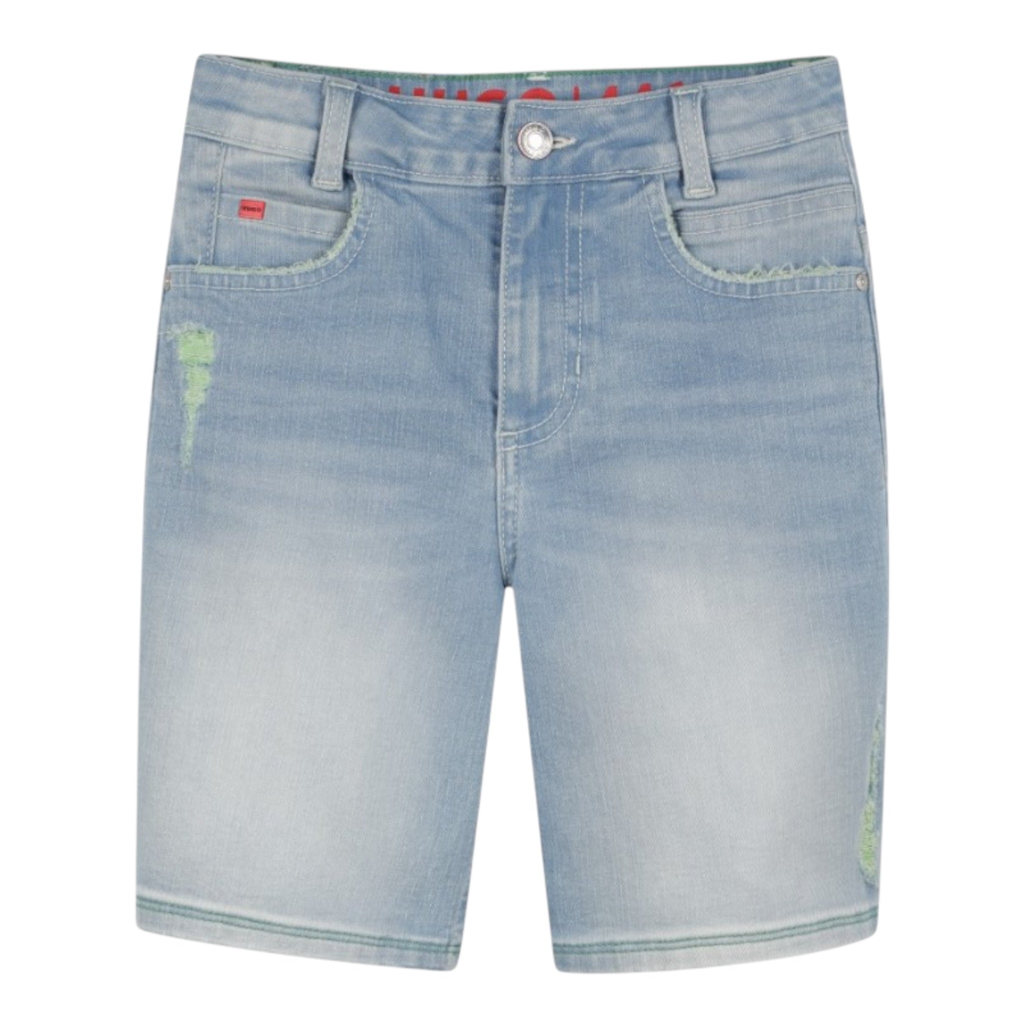 Hugo Bermuda In Denim tinta unita Azzurro per Bambino G00373 AZZURRO HUGO 