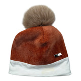 I Delfi Cappello tinta unita con Pon Pon Ruggine per Neonato 25A6383 RUGGINE I DELFI 