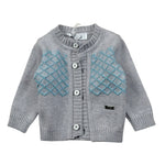 I Delfi Cardigan tinta unita con Ricami Grigio per Neonato 25A6467 GRIGIO I DELFI 
