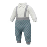 I Delfi Completo 2Pz Salopette-Camicia Bianco per Neonato 25A6468 BIANCO I DELFI 
