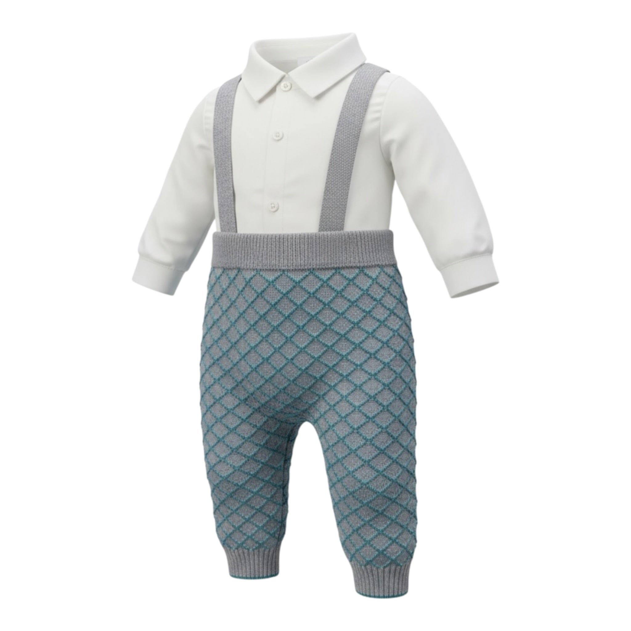 I Delfi Completo 2Pz Salopette-Camicia Bianco per Neonato 25A6468 BIANCO I DELFI 