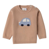 I Do Maglia Girocollo tinta unita con Stampa Beige per Neonato 4F155 BEIGE I DO 