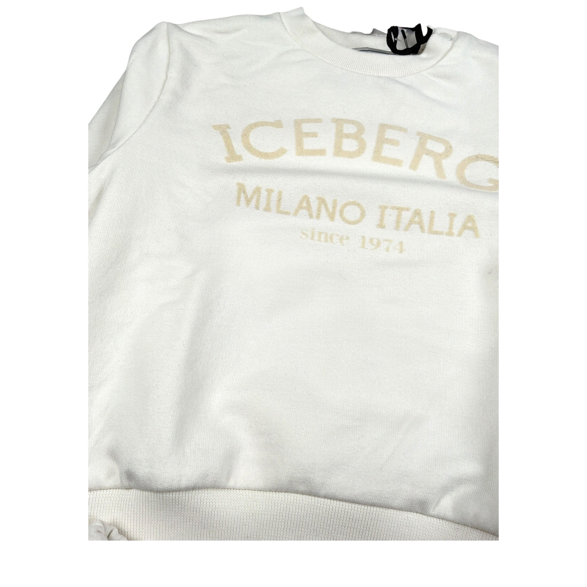 Iceberg Completo 2Pz Felpa-Pantalone con Stampa Panna per Neonato COMICE6300NN PANNA ICEBERG 