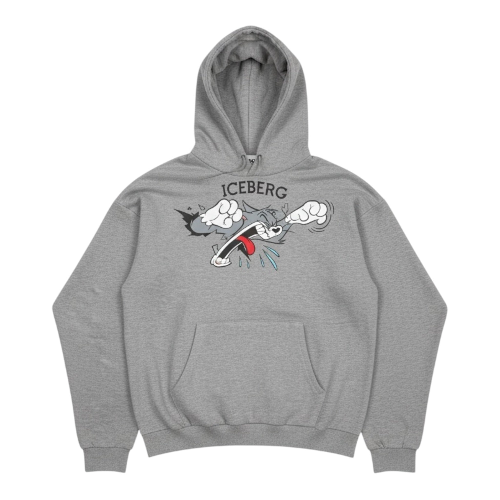 Iceberg Felpa tinta unita con Cappuccio E Stampa Grigio per Bambino MFICE6309J GRIGIO ICEBERG 