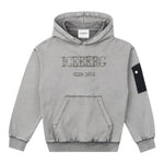 Iceberg Felpa tinta unita con Cappuccio E Stampa Grigio per Neonato MFICE6313BX GRIGIO ICEBERG 