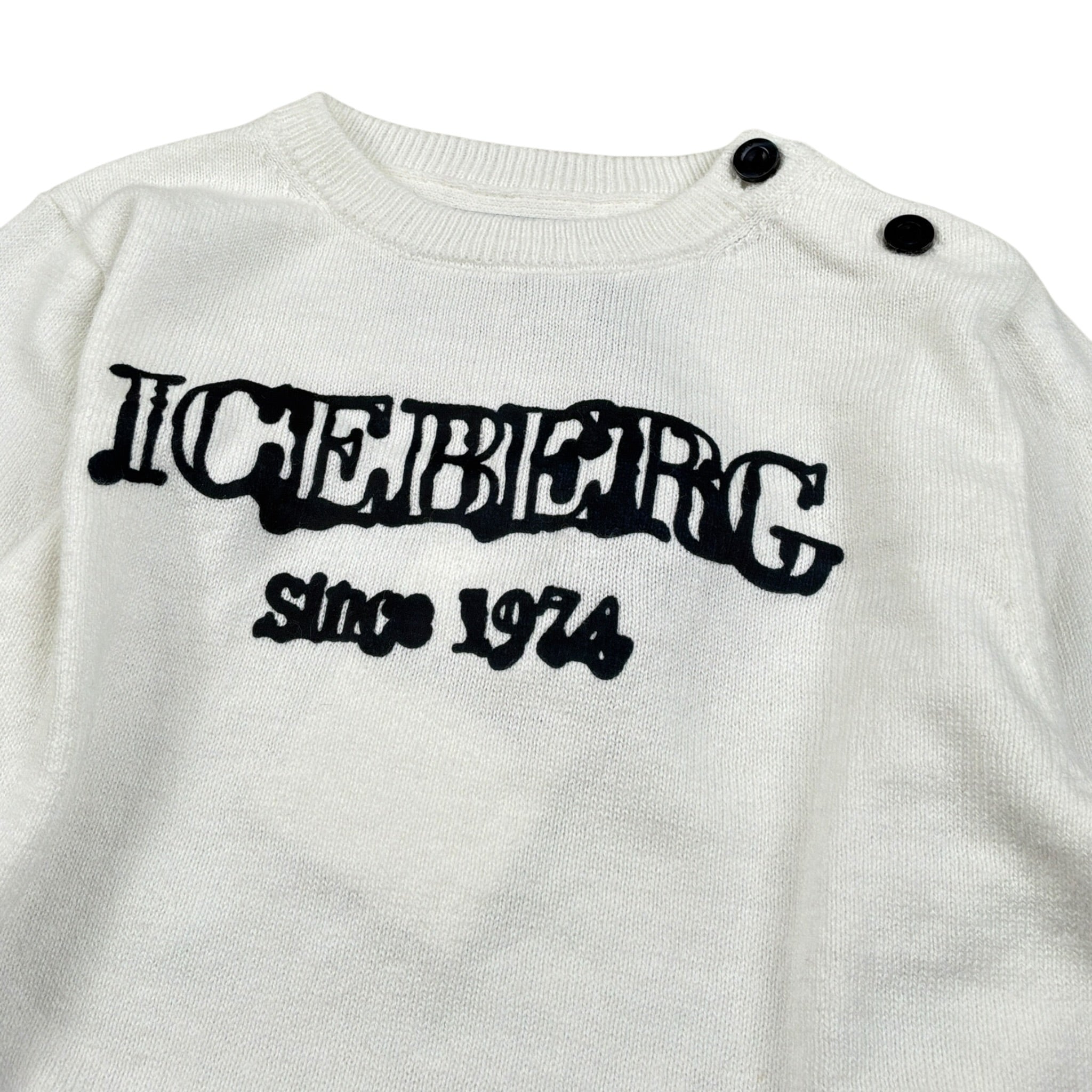 Iceberg Maglia tinta unita con Stampa Bianco per Neonato MGIE6310B BIANCO ICEBERG 
