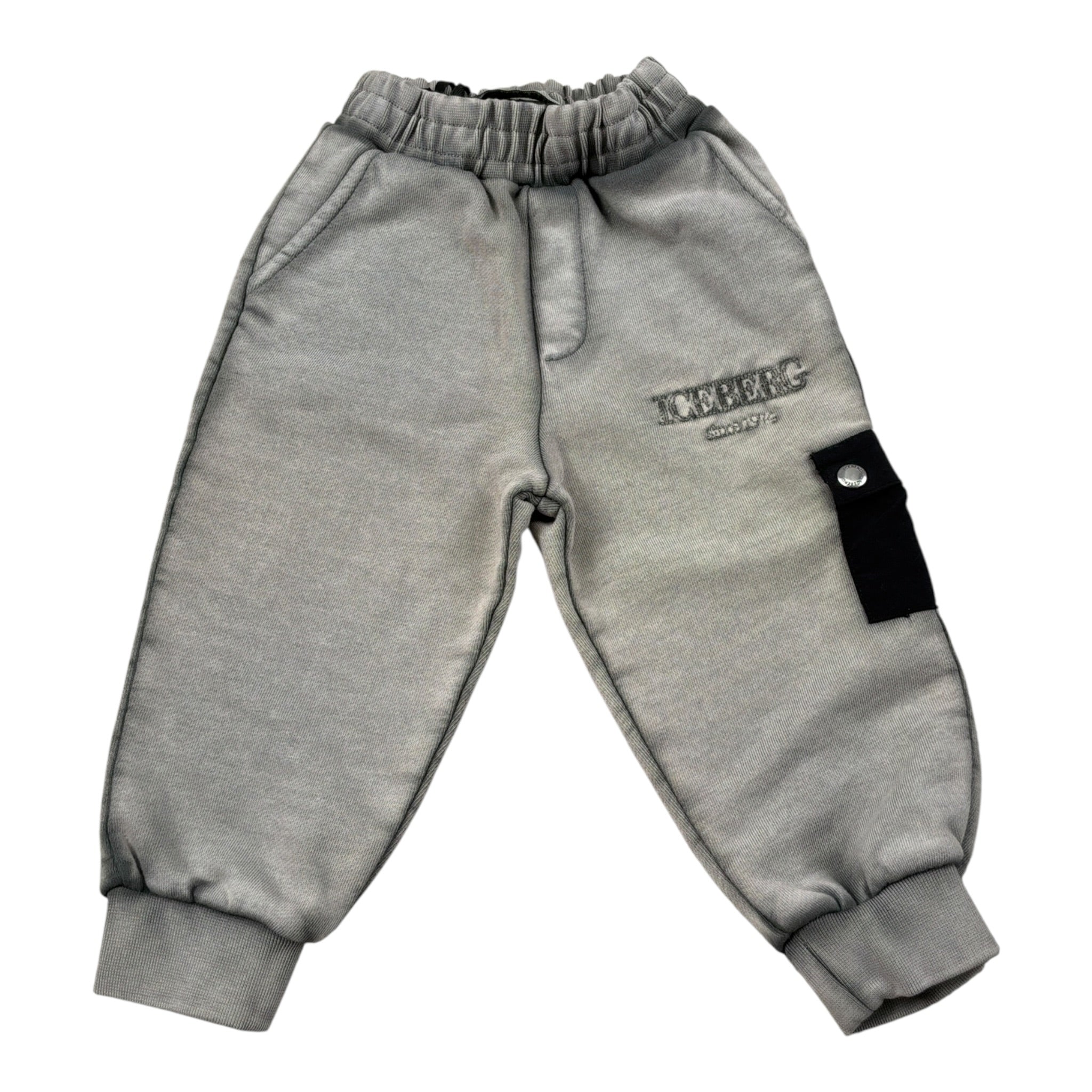 Iceberg Pantalone Tuta tinta unita con Lofo Grigio per Neonato PFICE6305B GRIGIO ICEBERG 