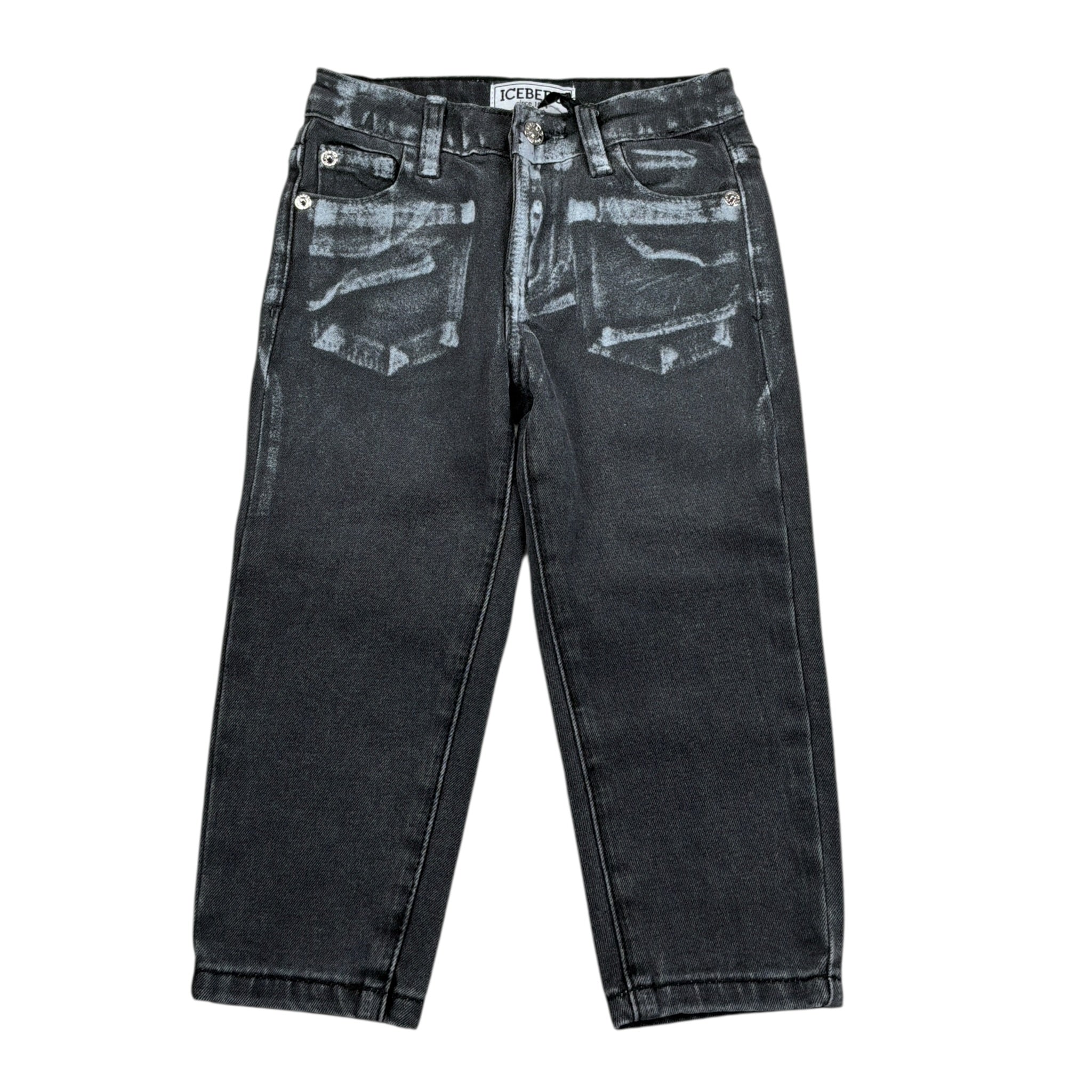 Iceberg Jeans tinta unita con Girovita Regolabile Grigio per Neonato PTICE6312B GRIGIO ICEBERG 