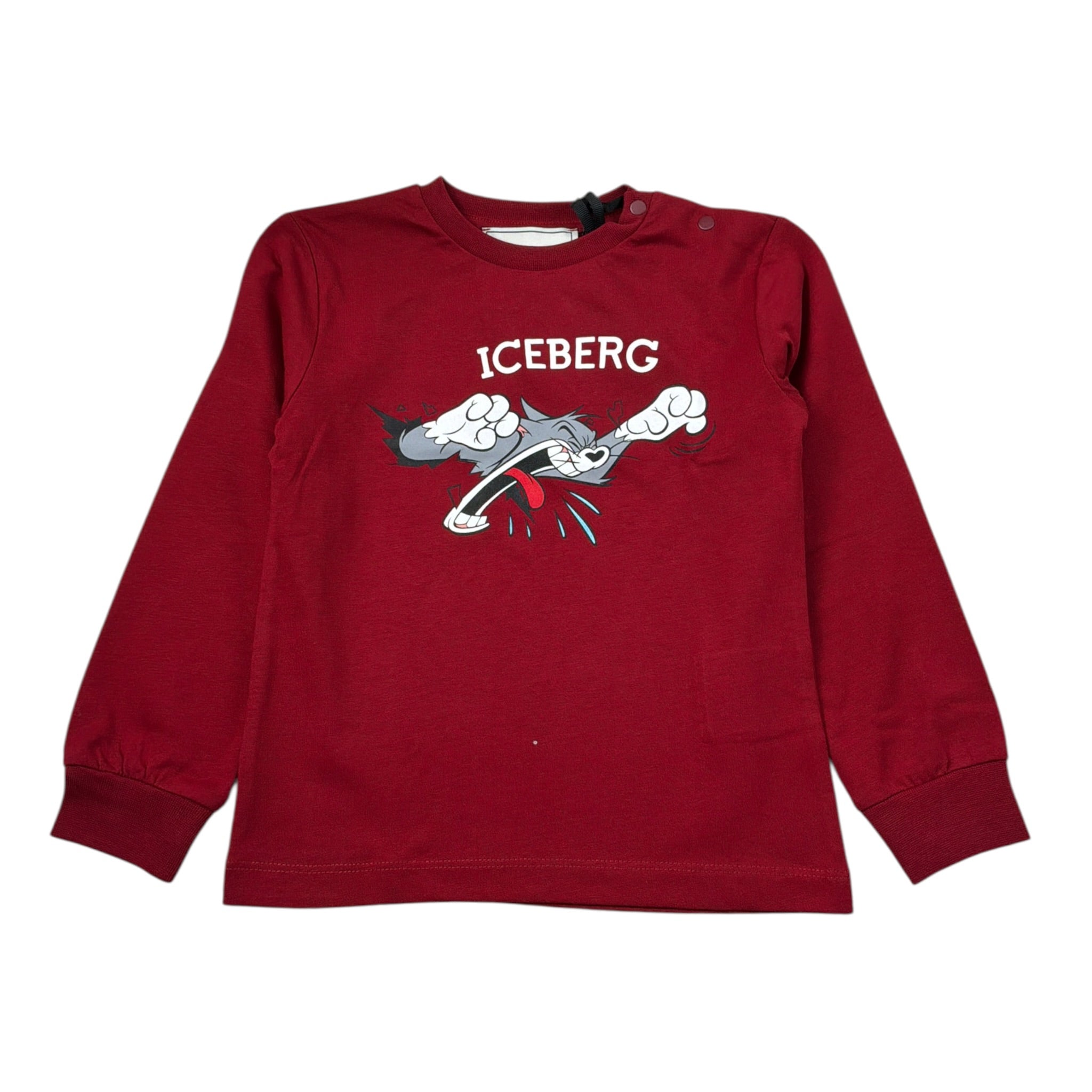 Iceberg Shirt tinta unita Girocollo con Stampa Rosso per Bambino TSICE6321B ROSSO ICEBERG 