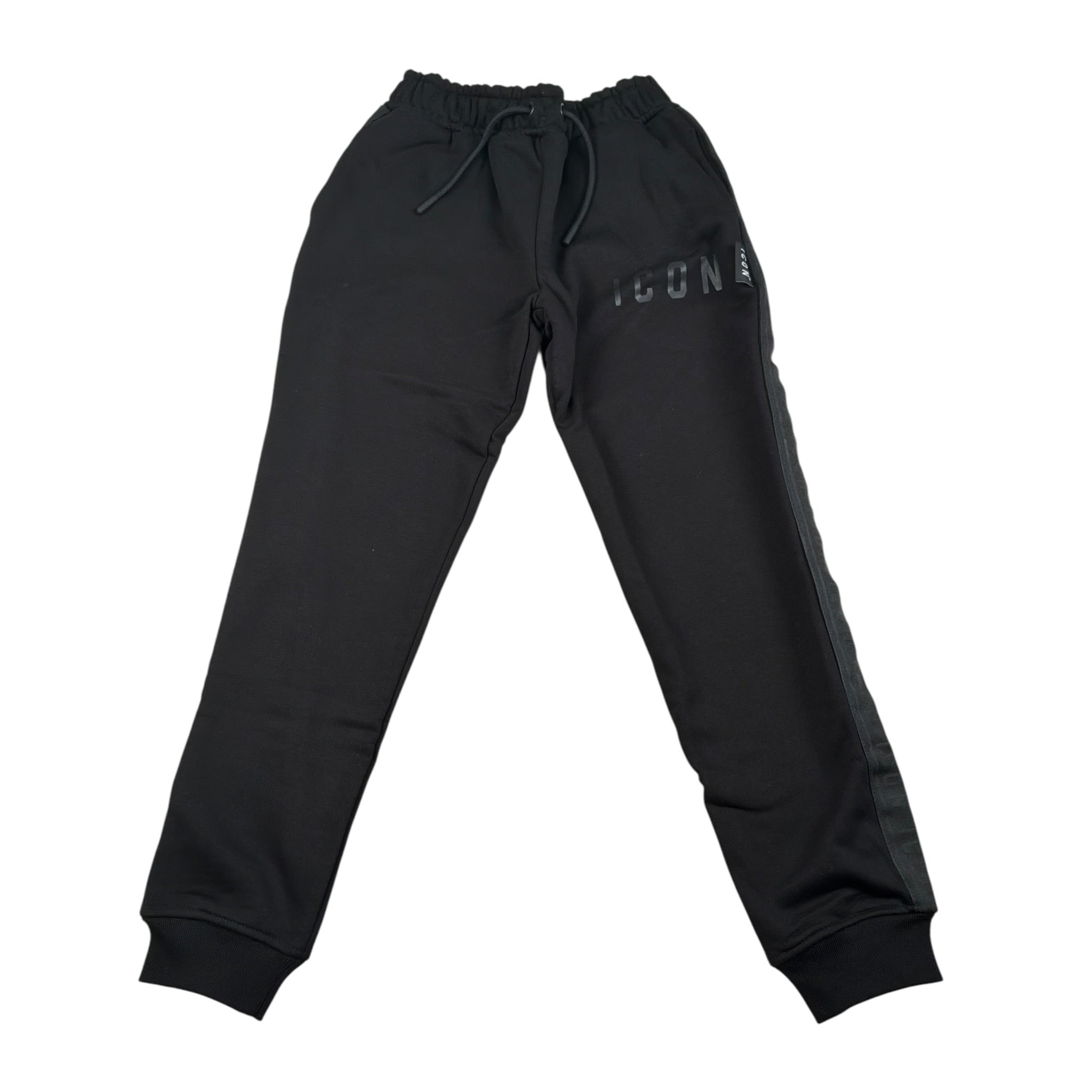 Icon Pantalone Tuta tinta unita con Logo Nero per Bambino IBSP00808 NERO ICON 