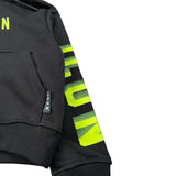 Icon Felpa tinta unita con Cappuccio E Stampa Nero per Bambino IBSW00786X NERO ICON 