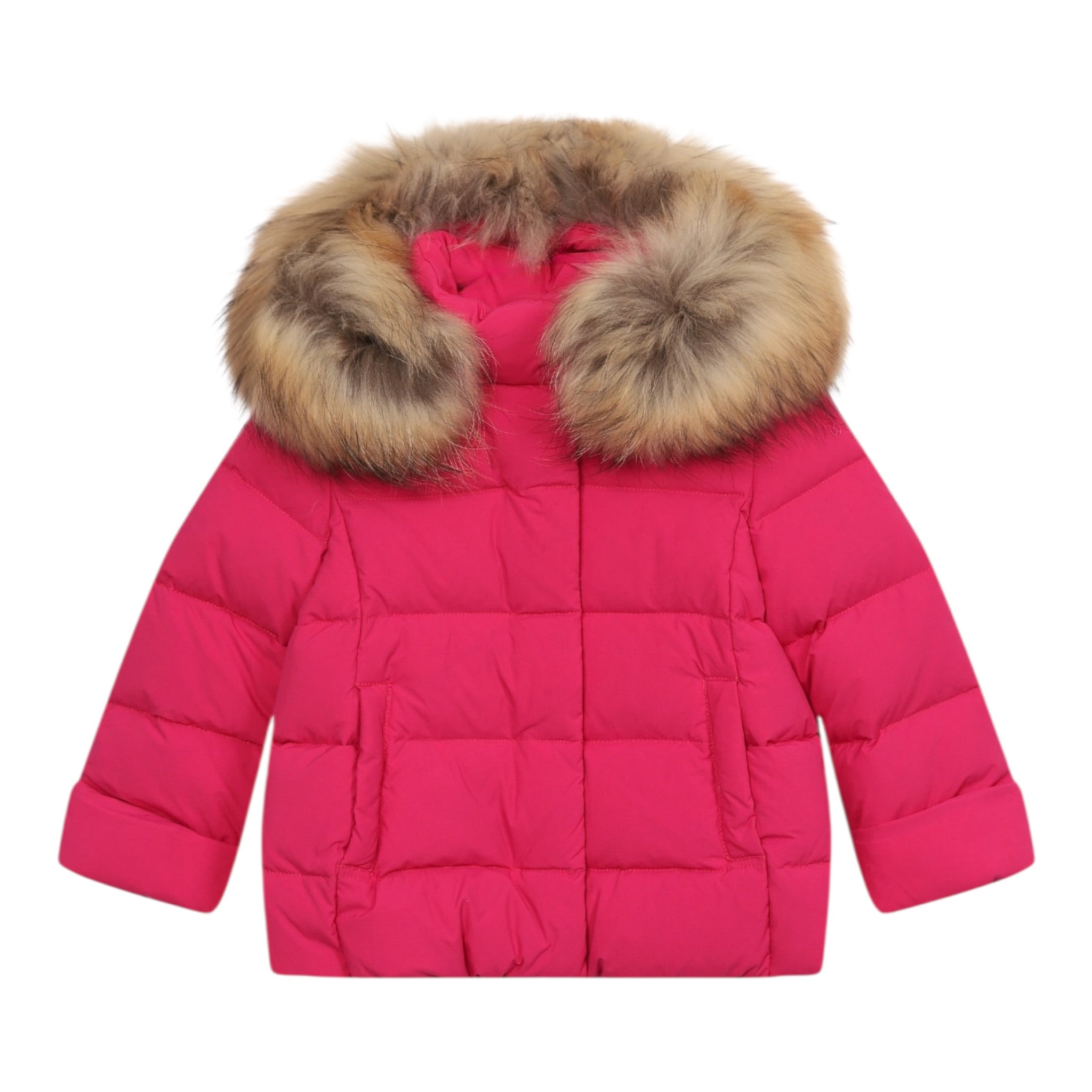 Il Gufo Giubbino tinta unita con Cappuccio E Zip Fuxia per Neonata A25GGM007N0108 FUXIA IL GUFO 