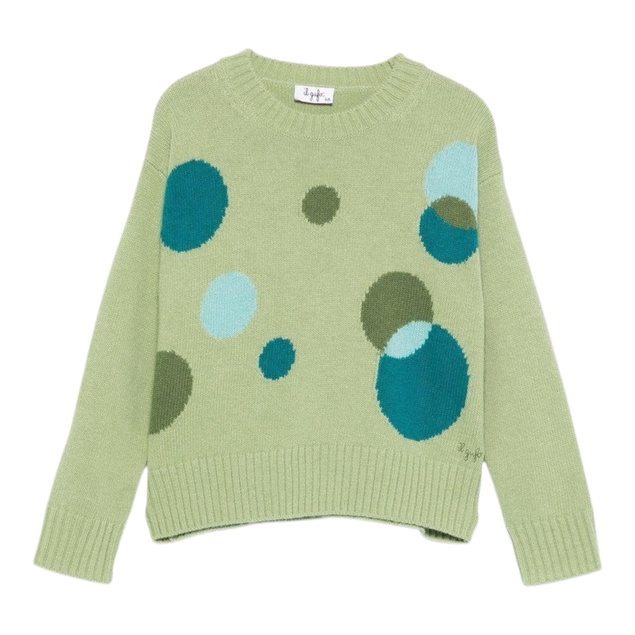 Il Gufo Maglia tinta unita con Fantasia Verde per Neonata A25GMA0028EM220N VERDE IL GUFO 