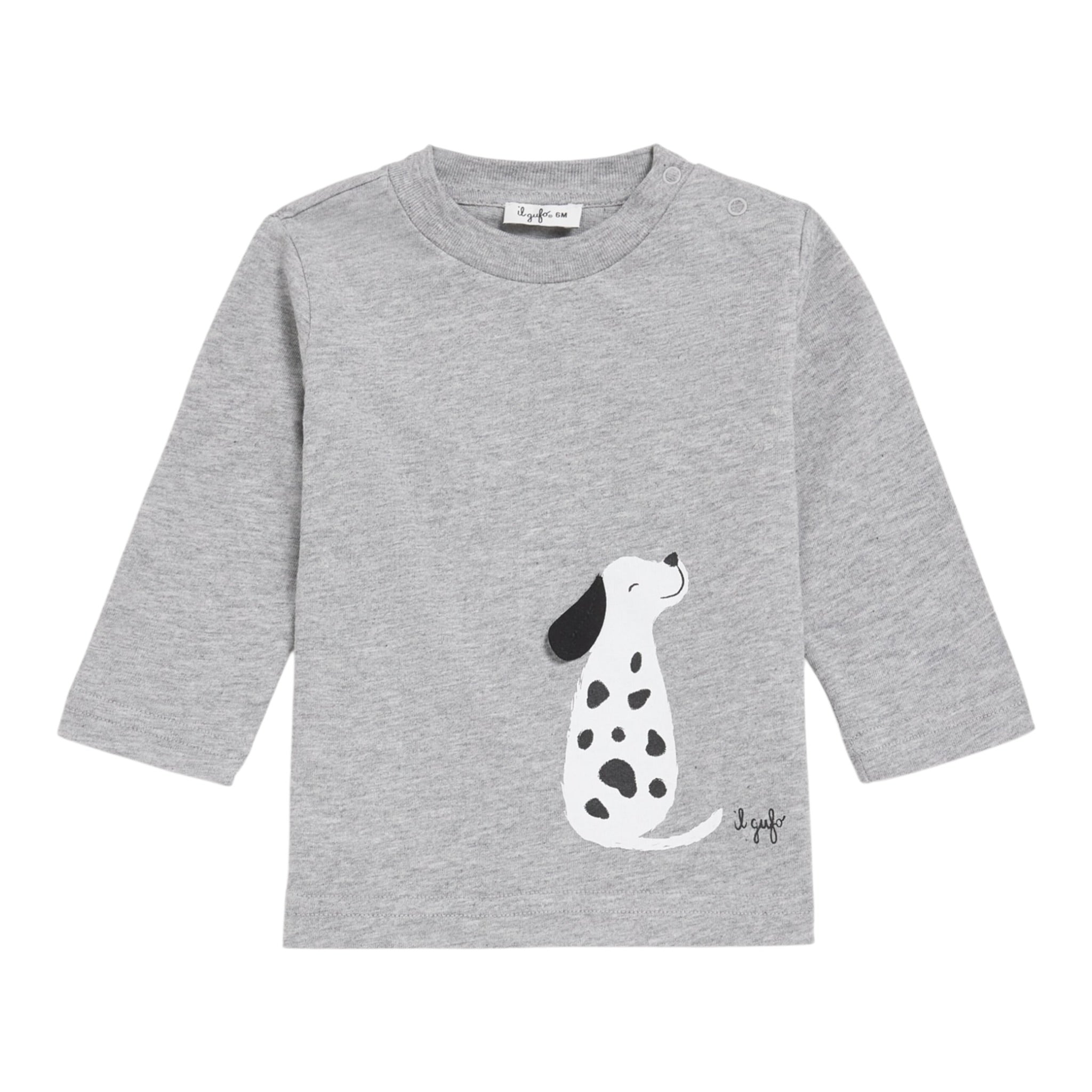 Il Gufo Shirt Girocollo tinta unita con Stampa Grigio per Neonato A25GT0014MF002 GRIGIO IL GUFO 