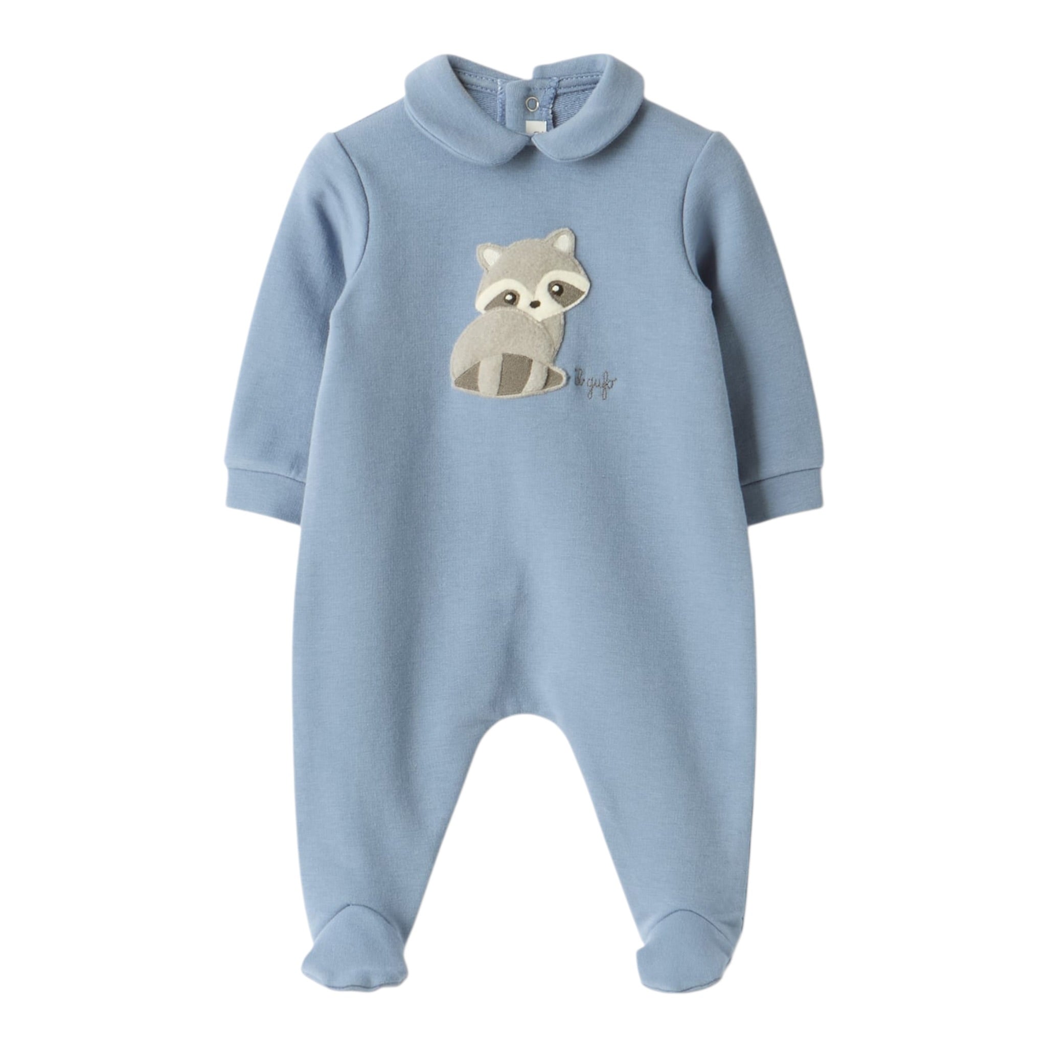 Il Gufo Tutina Manica Lunga tinta unita Azzurro per Neonato A25GTP0005M0100 AZZURRO IL GUFO 