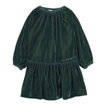 Il Gufo Abito Manica Lunga tinta unita In Velluto Verde per Bambina A25GVL0011V0017 VERDE IL GUFO 