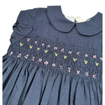 Ilfarobimbi Abito Mezza Manica tinta unita Blu per Bambina IFB50505 BLU ILFAROBIMBI 