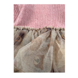 Illiana Abito Manica Lunga Bicolore Rosa/Beige per Neonata 729F ROSA/BEIGE ILLIANA 