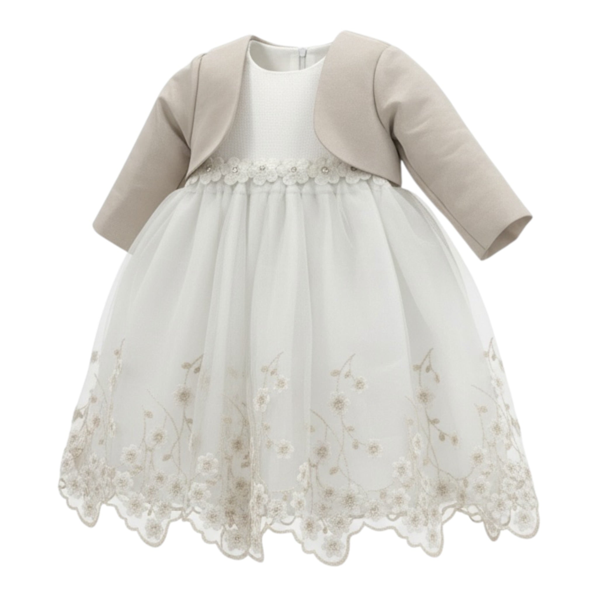 Isabel & Martinez Abito Cerimonia Bicolore con Tulle Bianco per Bambina IM22B70J BIANCO ISABEL & MARTINEZ 