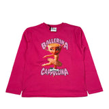 Italian Brainrot Shirt tinta unita Girocollo con Stampa Fuxia per Bambina F5IBJGTH009 FUXIA ITALIAN BRAINROT 