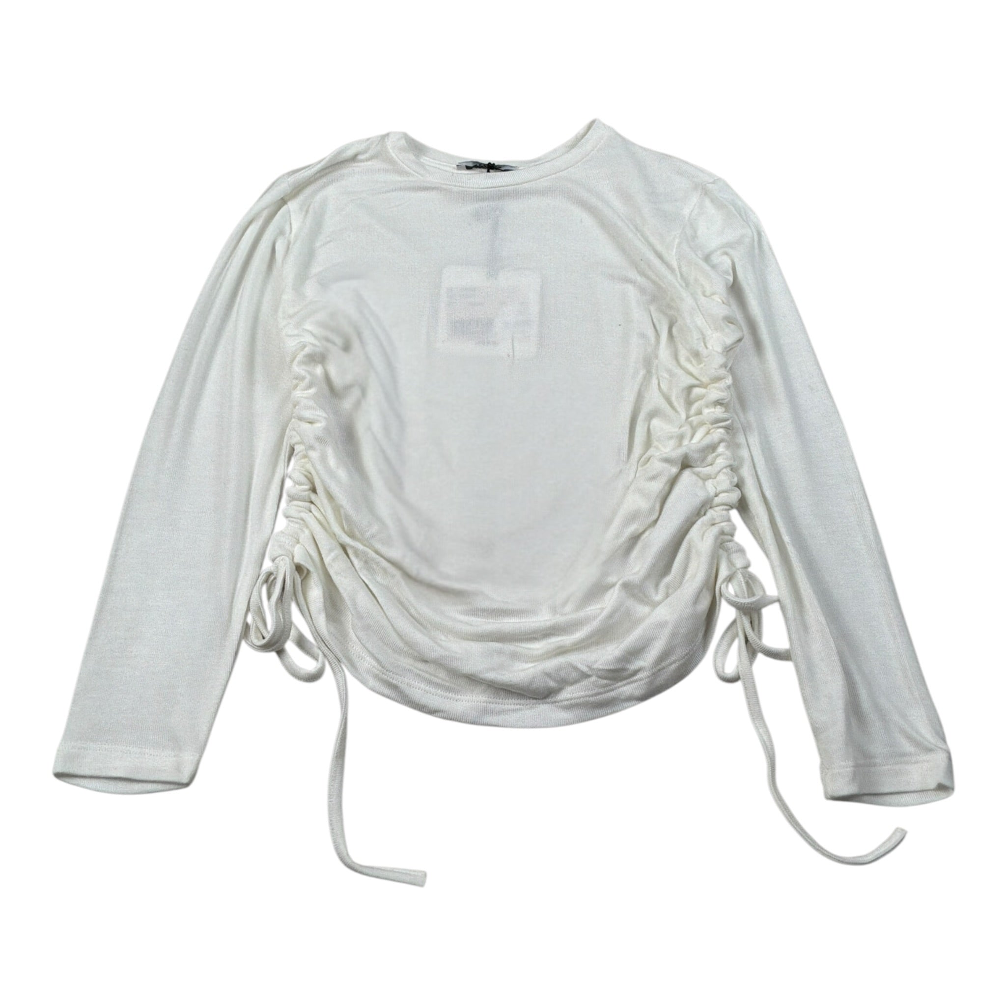 Janice Maglia tinta unita con Arriccio Bianco per Bambina JN880R BIANCO JANICE 