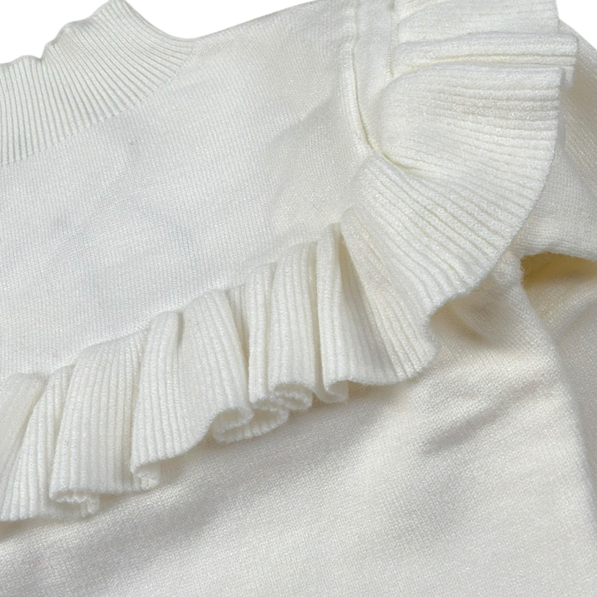 Janice Maglia Mezzo Collo tinta unita con Rouches Panna per Bambina JN922B PANNA JANICE 