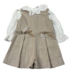 Janice Completo 2Pz Tuta Intera-Camicia Bicolore Beige/Bianco per Neonata JN972N BEIGE/BIANCO JANICE 