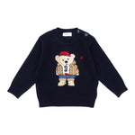 Jeckerson Maglia Girocollo tinta unita con Orso Blu per Neonato JN4251 BLU JECKERSON 