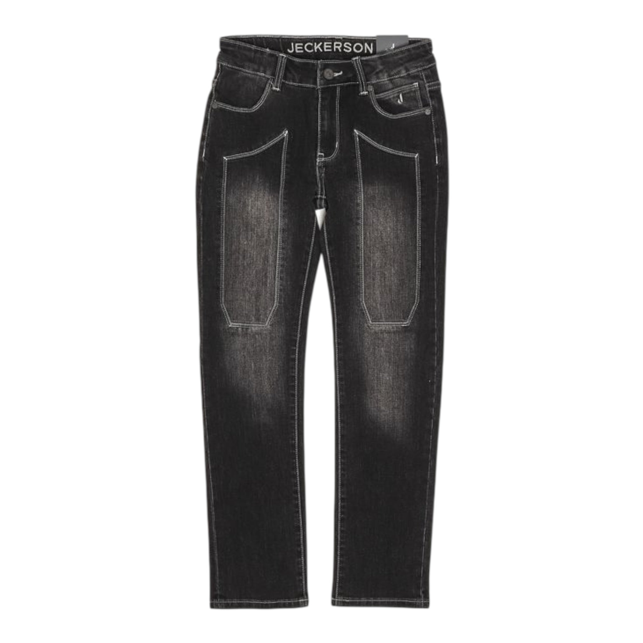 Jeckerson Jeans tinta unita con Cuciture In Contrasto Grigio per Bambino J4617W5 GRIGIO JECKERSON 