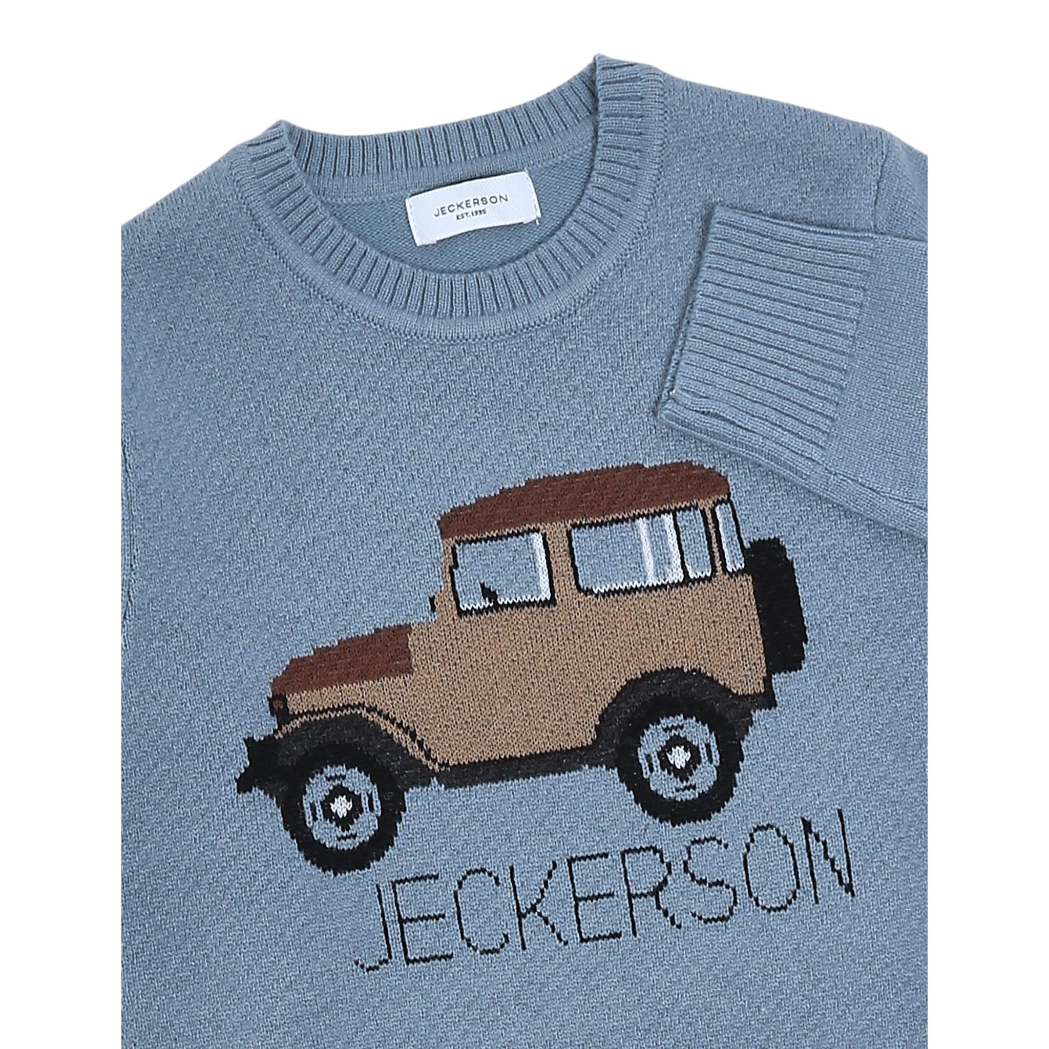 Jeckerson Maglia Girocollo tinta unita con Ricamo Azzurro per Neonato JN4869W25 AZZURRO JECKERSON 