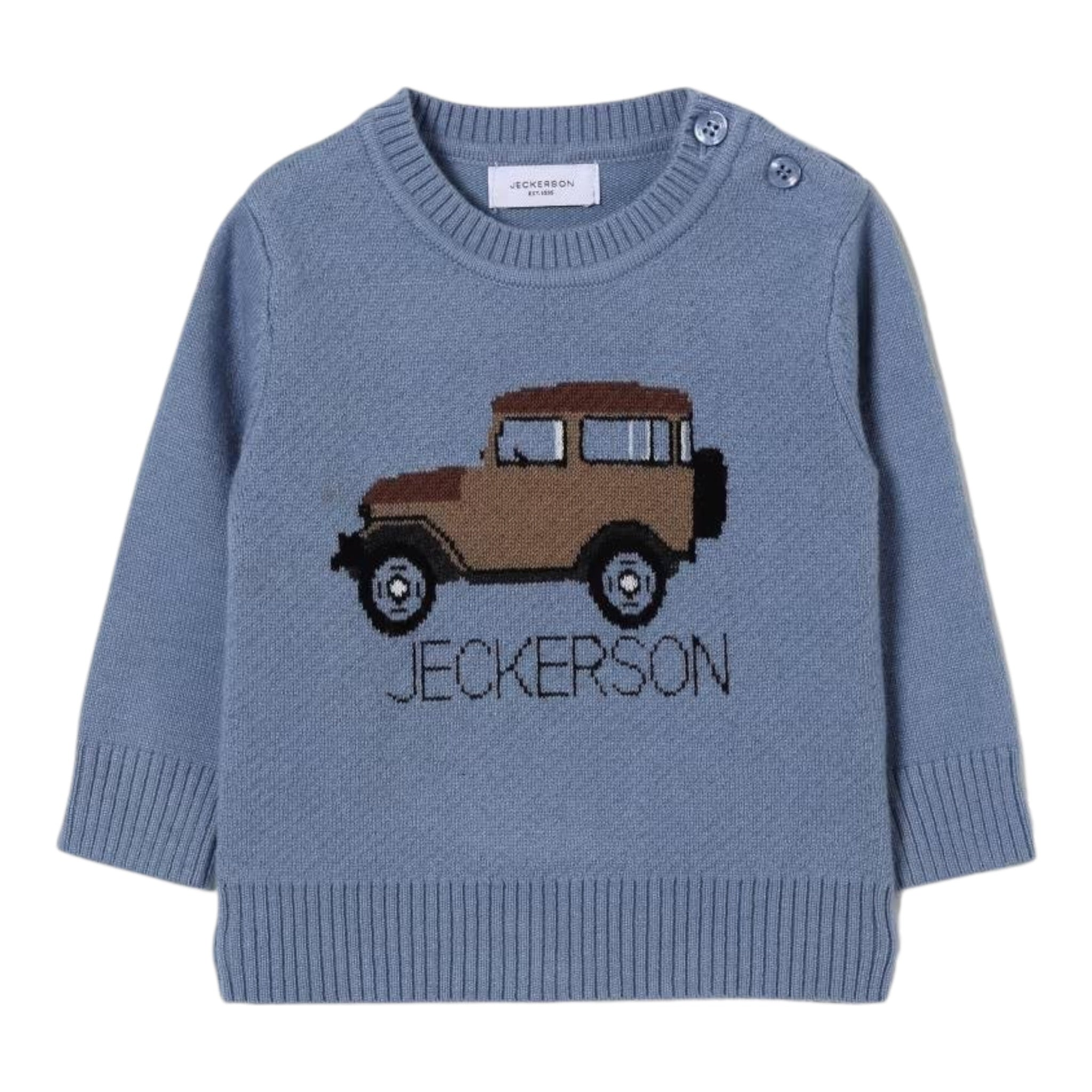 Jeckerson Maglia Girocollo tinta unita con Ricamo Azzurro per Neonato JN4869W25 AZZURRO JECKERSON 