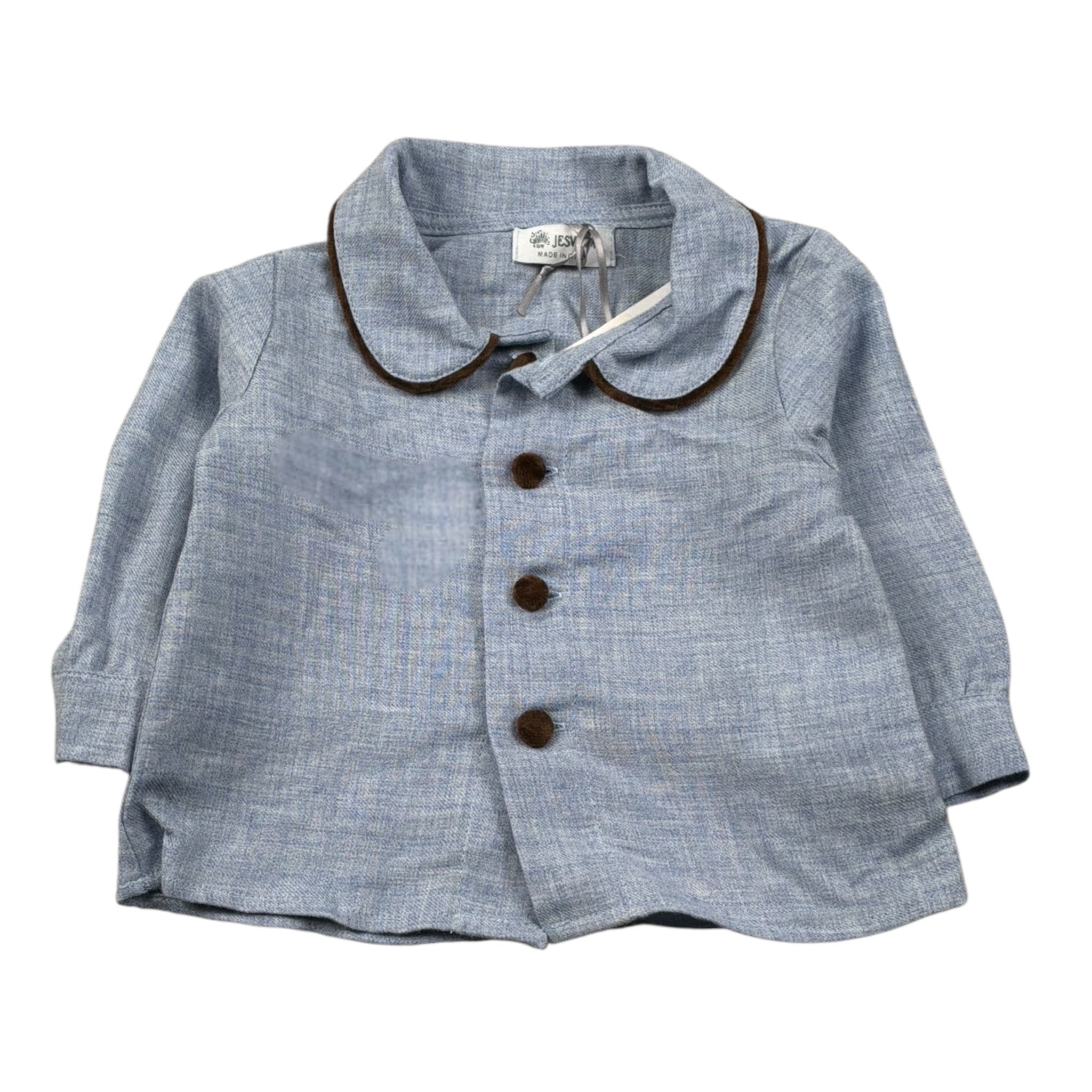 Jesurum Camicia Manica Lunga tinta unita Azzurro per Neonato OFIUCO AZZURRO JESURUM 
