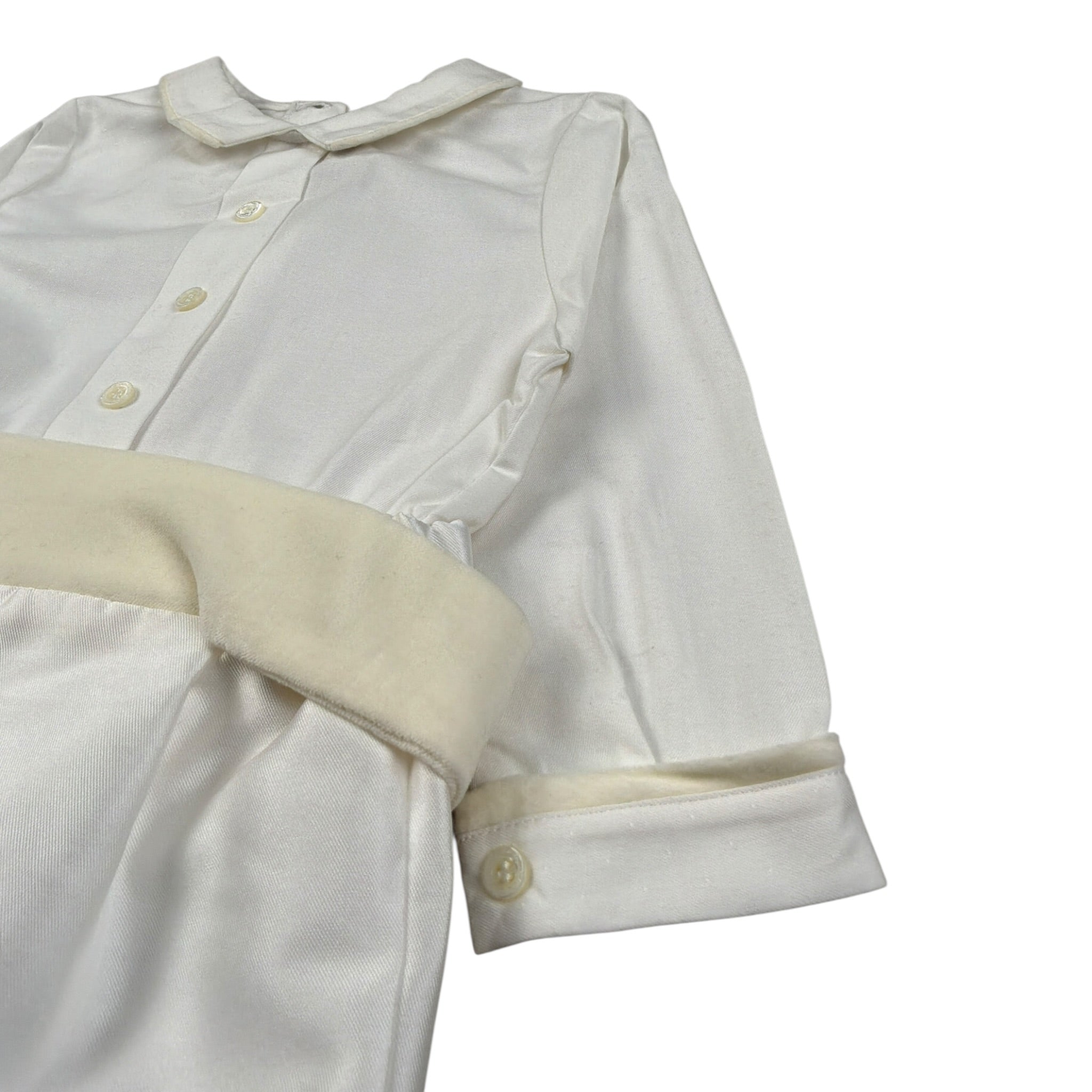 Jesvrvm Tutina Elegante tinta unita Manica Lunga Bianco per Neonato CBPG03A BIANCO JESVRVM 