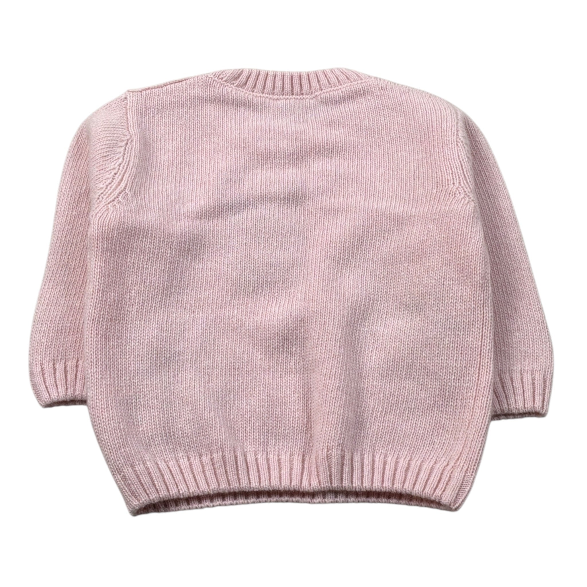 J.O. Milano Maglia Girocollo tinta unita con Ricami Rosa per Neonata 563A1A ROSA J.O. MILANO 