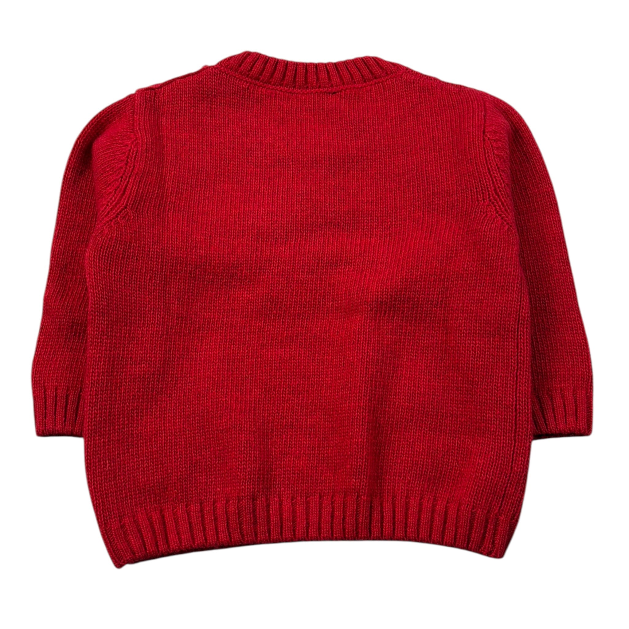 J.O. Milano Maglia Girocollo tinta unita con Ricami Rosso per Neonato 563A1O ROSSO J.O. MILANO 