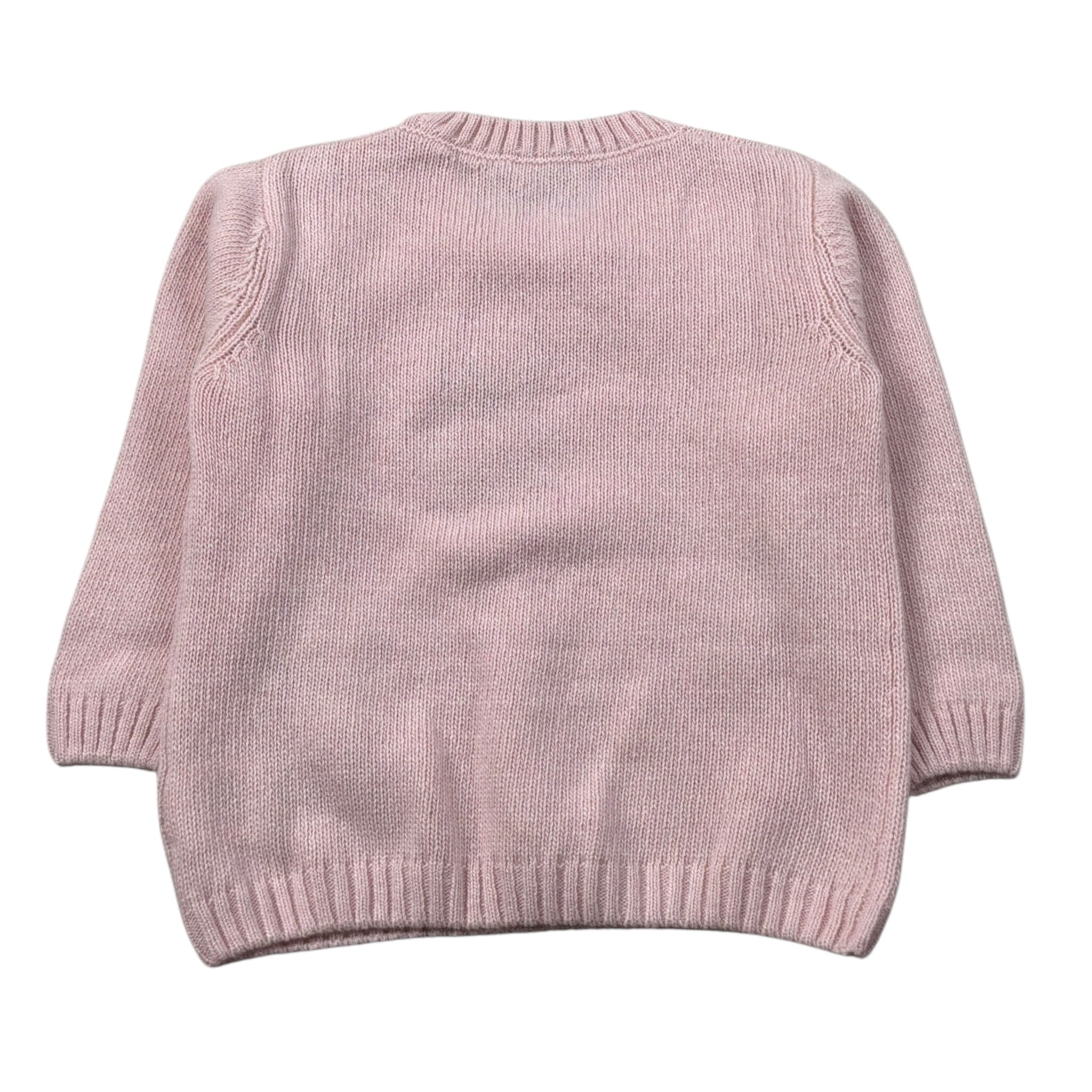 J.O. Milano Maglia Girocollo tinta unita con Ricami Rosa per Neonato 563A1 ROSA J.O. MILANO 